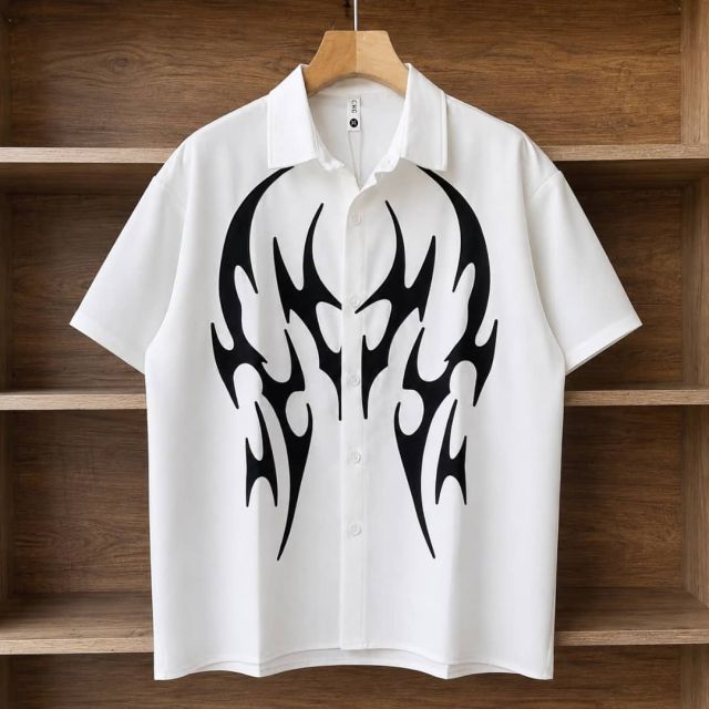 Tribal Flame Graphic Short Sleeve Shirt