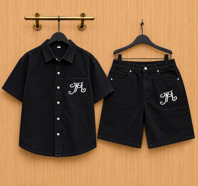 Denim Shirt & Shorts