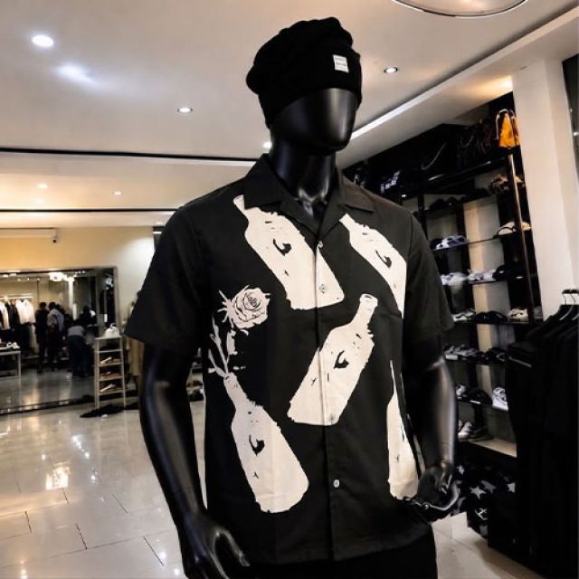 Stylish short-sleeved button-up shirt,